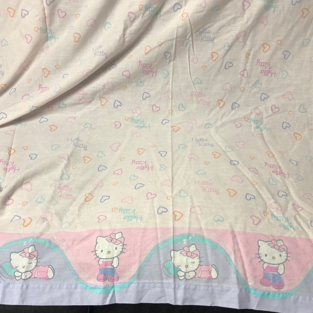 Vintage SANRIO HELLO KITTY rainbow pink Bed set: Bed sheet & Top sheet full size